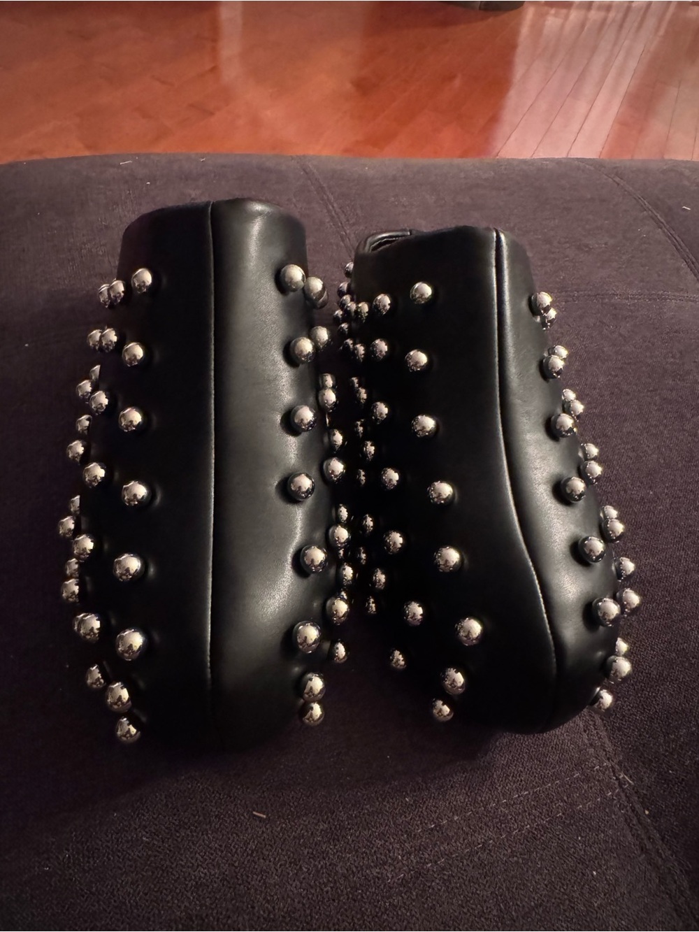 Azalea Wang Black Studded Mule Clogs - Picture 3 of 6